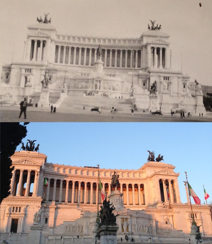 altare della patria, photographed by grandma rick in 1936, and myself yesterday (not realizing i was following suit)